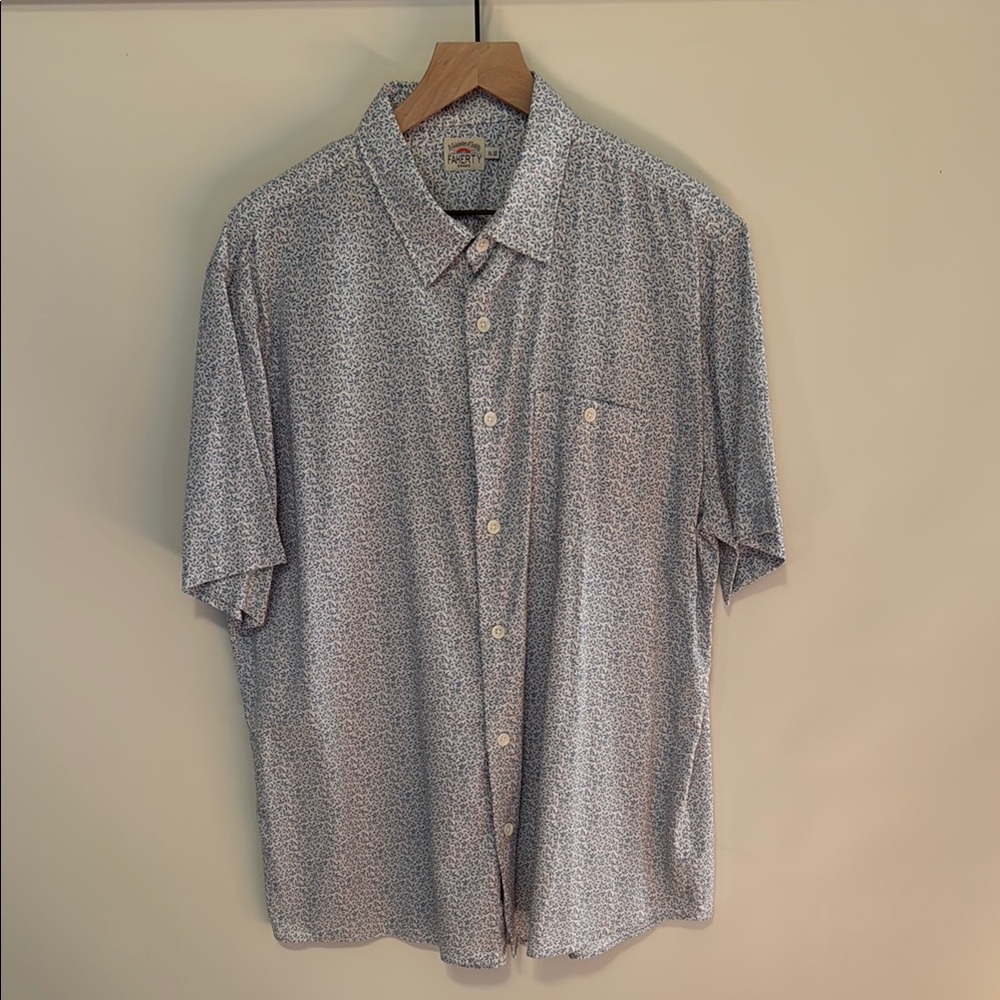 Faherty Gray Patterned Shirt